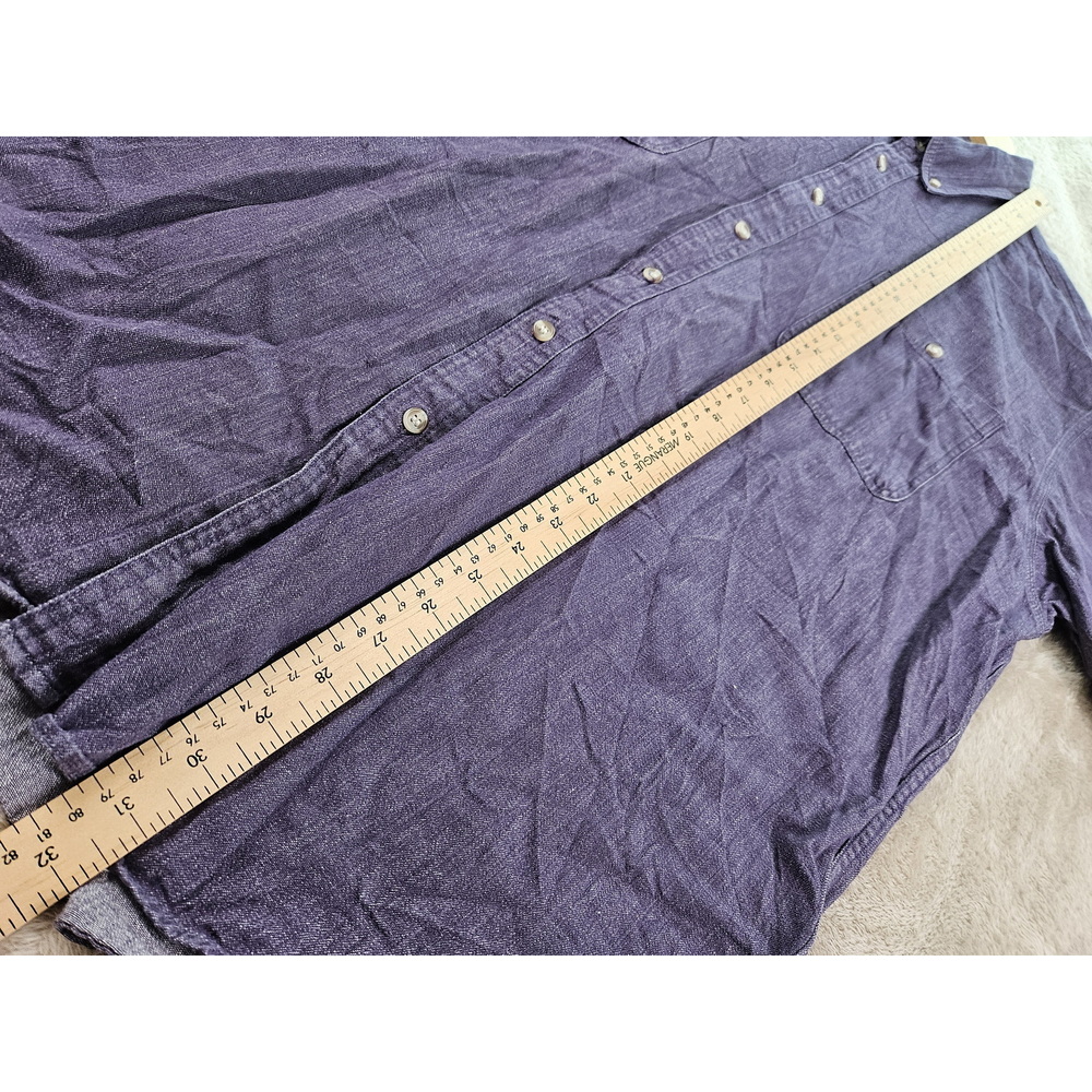 Jason Alexandre Button-down Shirt Vintage Style Purple Short Sleeves Size L - Picture 7 of 10